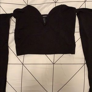 Strapless wired v-neck crop top